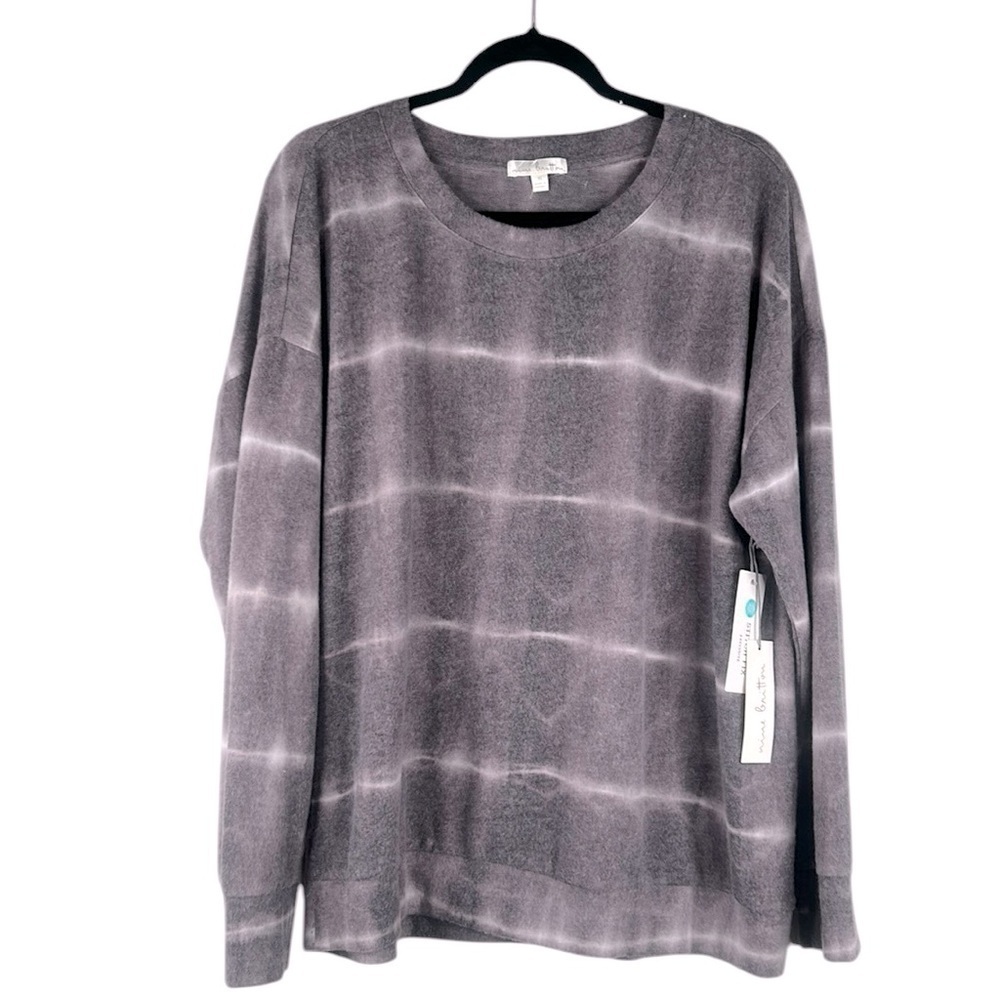 Mine Britton Gray Tie Dye‎ Super Soft Crew Neck Long Sleeve Sweater Size XL New!